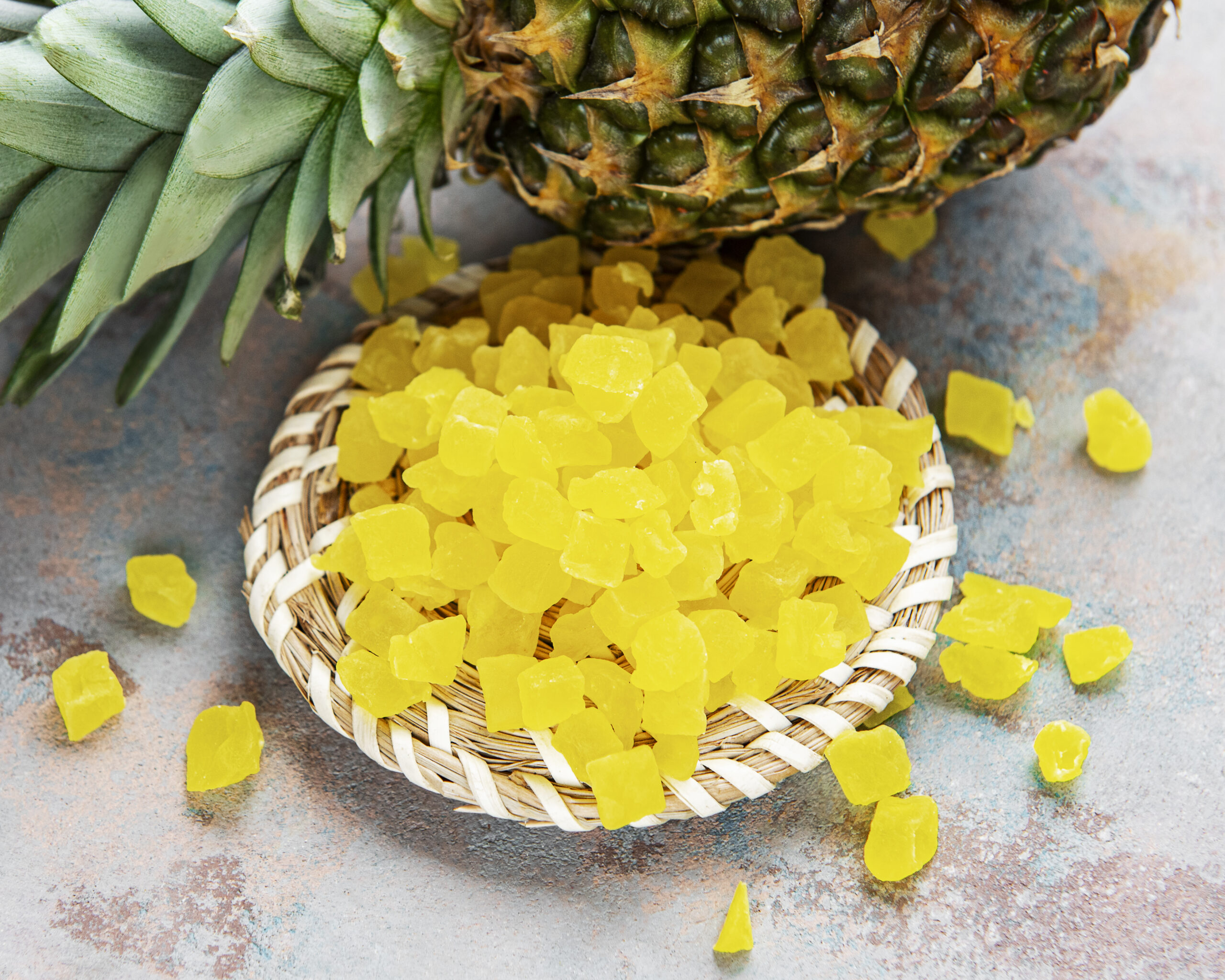 Sweet pineapple succade cubes